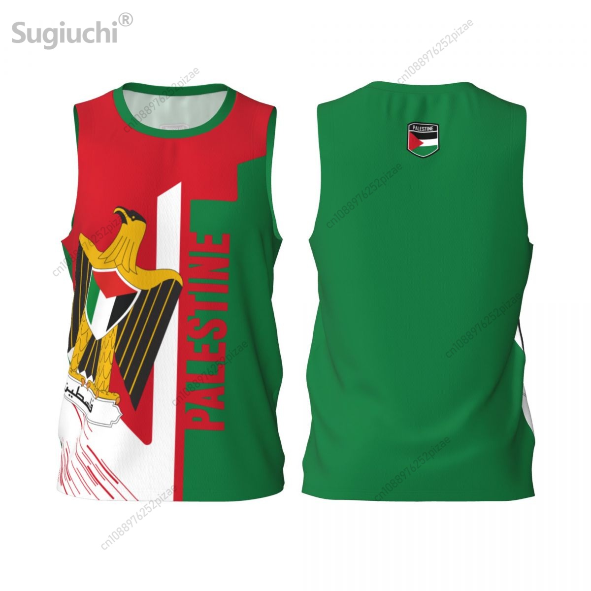 3D Printing Name - カスタムネームナンバー パレスチナ 3Dフラッグ スポーツTシャツ メンズ服 通気性