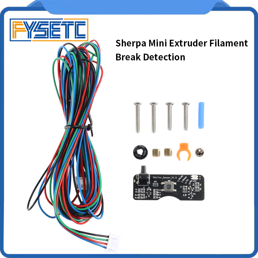 Filament Runout Sensor - Fysetc-ミニ押出機,3Dプリンター用フィラメント検出モジュール,ブレーク検出モジュール,2.5mケーブル,実行時,センサー,シールド検出器