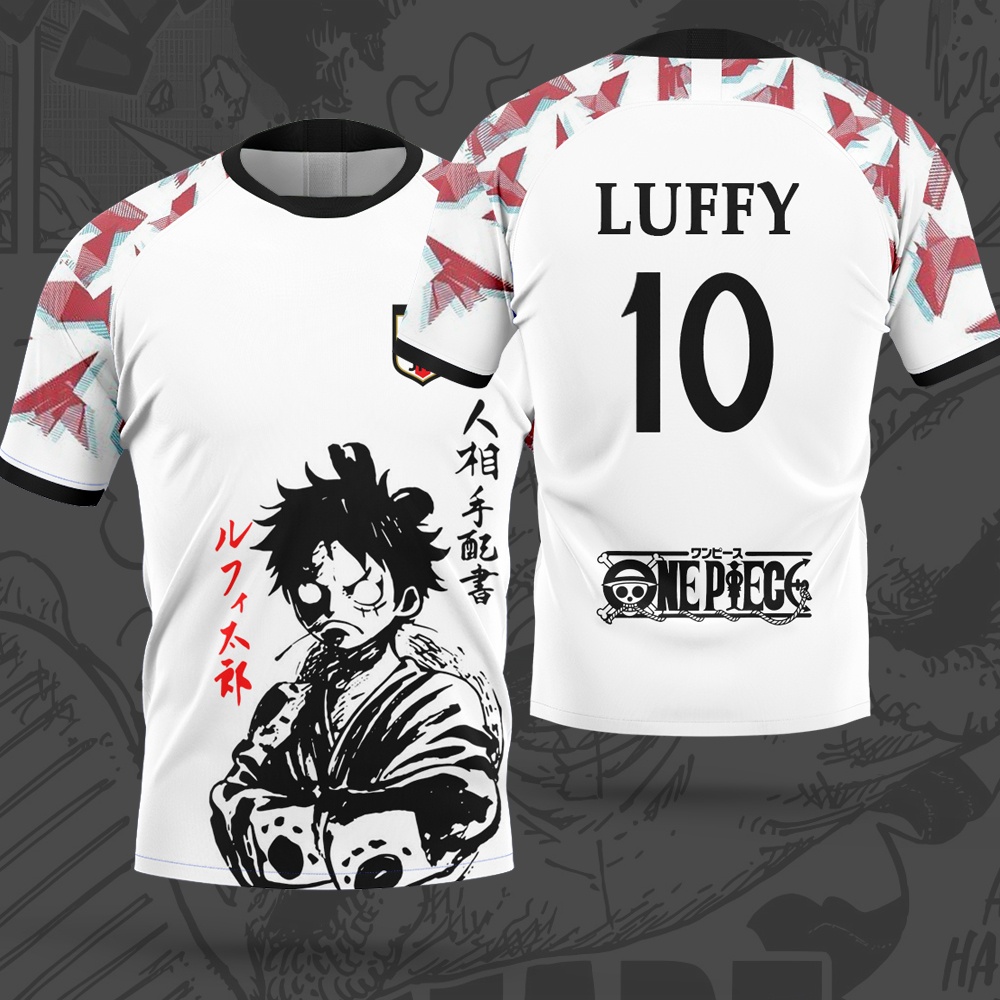 3D Printing Luffy - 2026年夏 ワンピース ルフィテーマ サッカーユニフォーム ウィンド3Dプリント 通気性速乾Tシャツ
