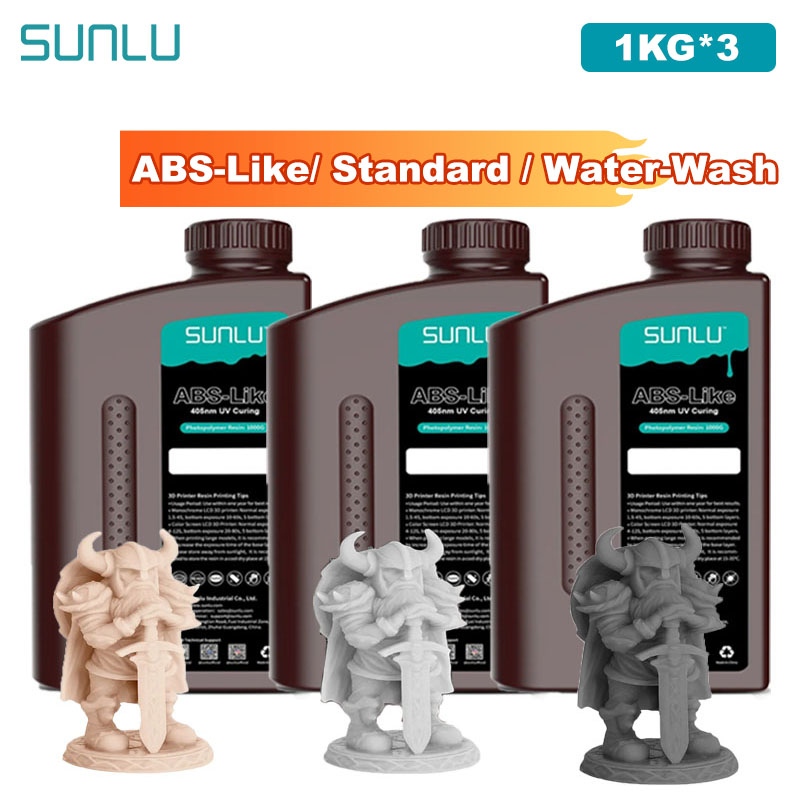 3D Printing Uv Sensitive Resin - SUNLU 3KG ABSライク/スタンダード/水洗い可能レジン 405nm急速UV硬化フォトポリマーレジン 1KG/ボトル