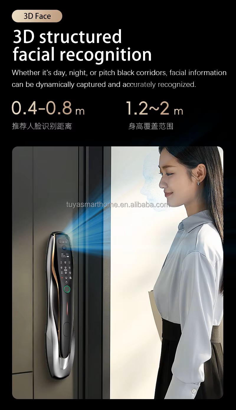 Tuya WiFi 3D顔認証・指紋認証スマートドアロック、 - 3D Printing Videos のレビューと価格