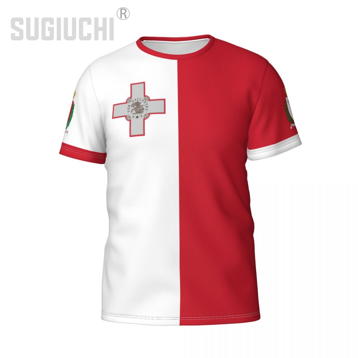 カスタムネームナンバーマルタ国旗エンブレム3D Tシャツ メ - 3D Printing Name のレビューと価格