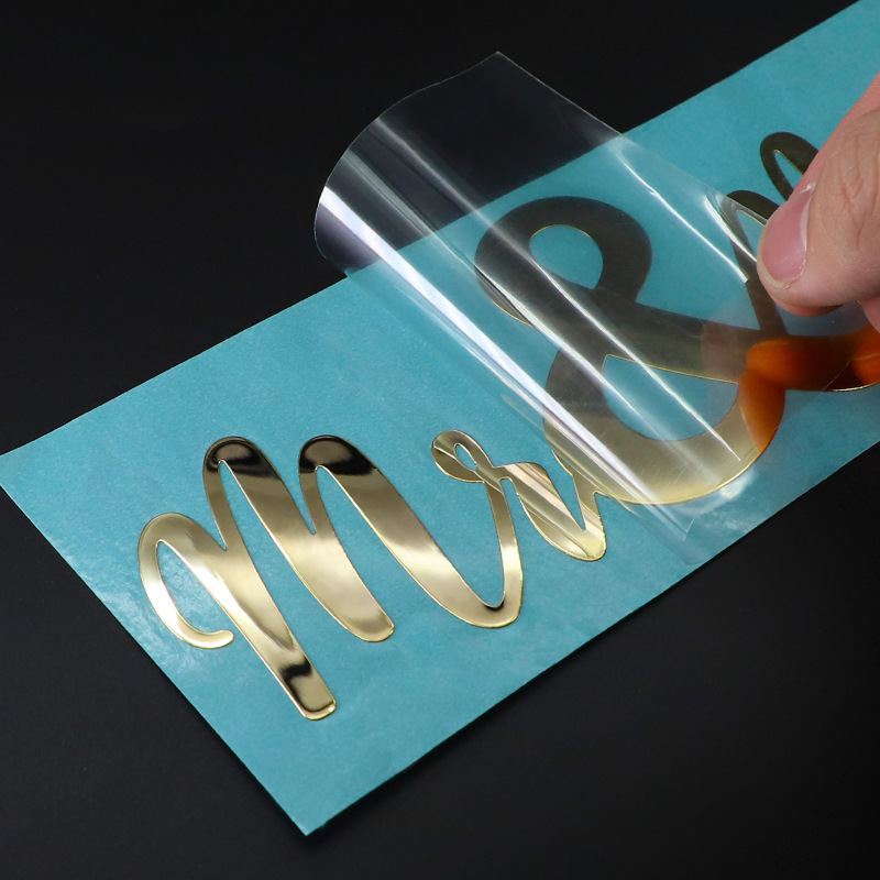 個人ロゴプリントメタル 3D ゴールドシルバー転写ステッカー - 3D Printing Logo のレビューと価格