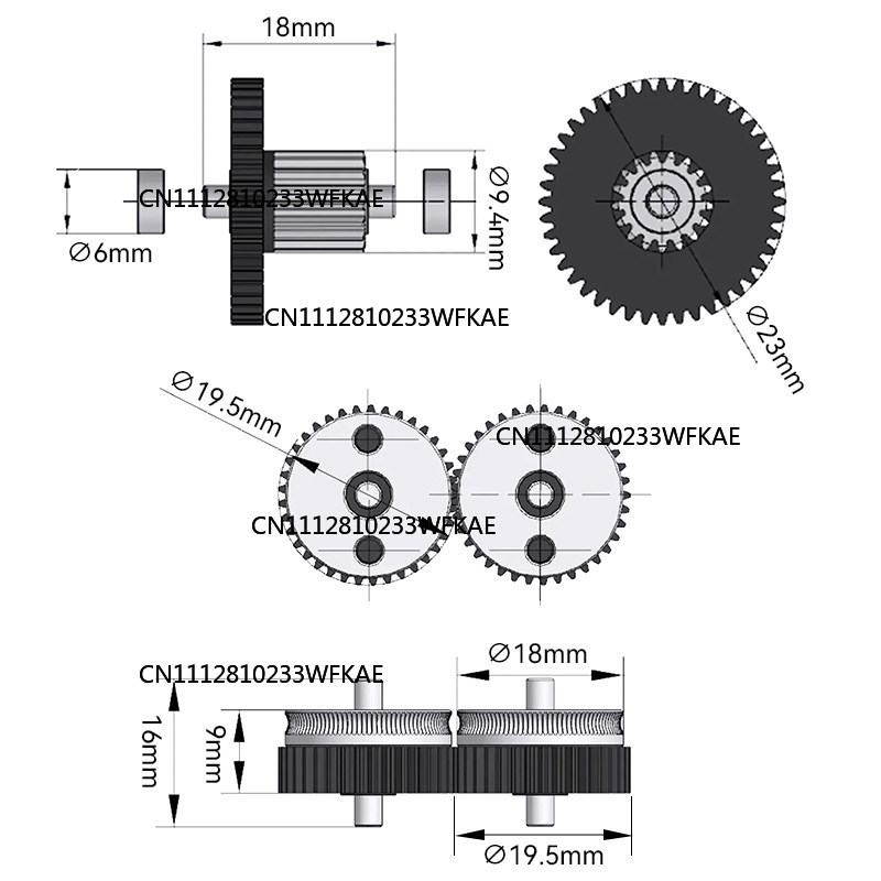 3Dプリンター部品 HGX-エクストルーダーギアアセンブリ用 - 3D Printer Extruder のレビューと価格