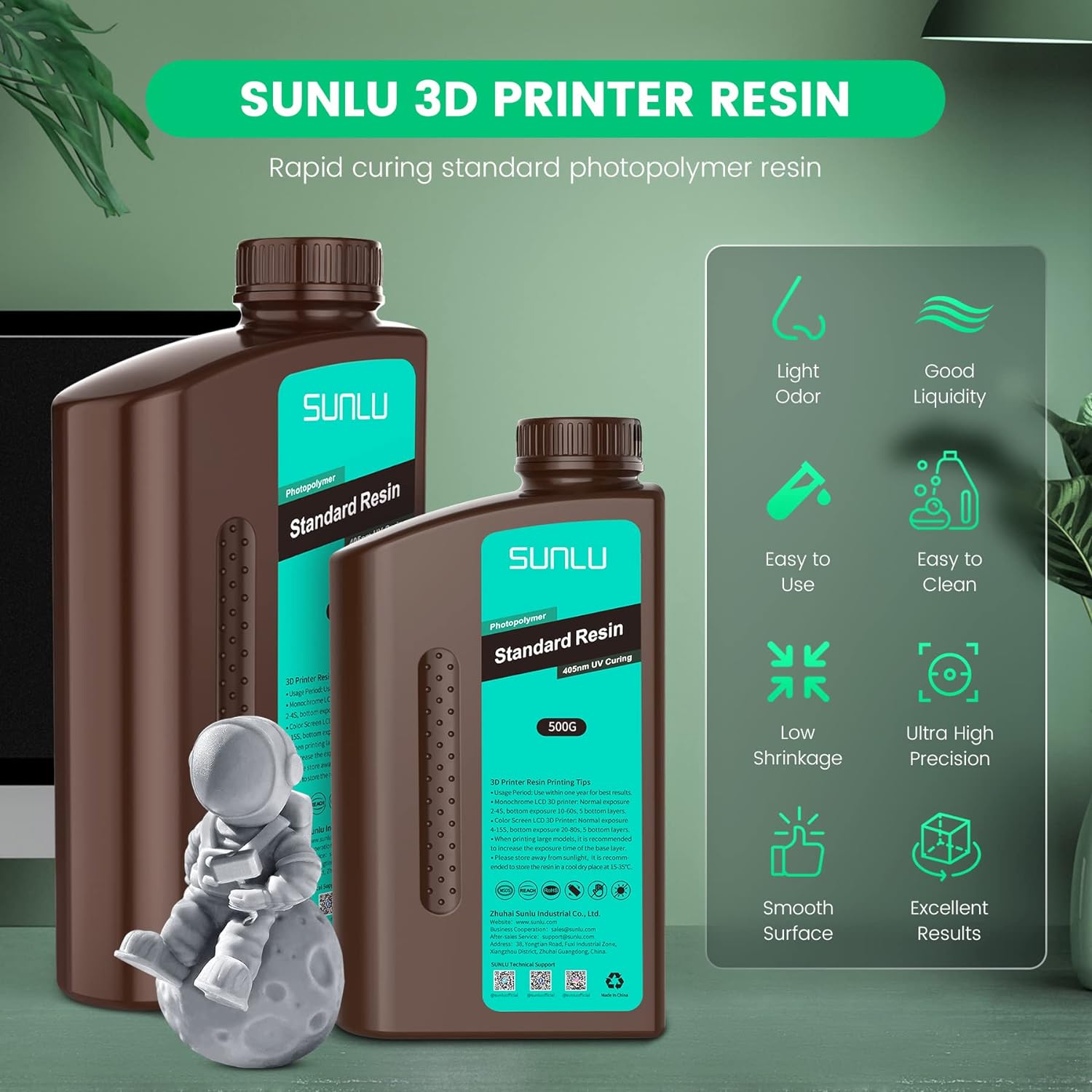 SUNLU 3KG スタンダード/レッドワックスレジン 10 - 3D Printing Uv Sensitive Resin のレビューと価格