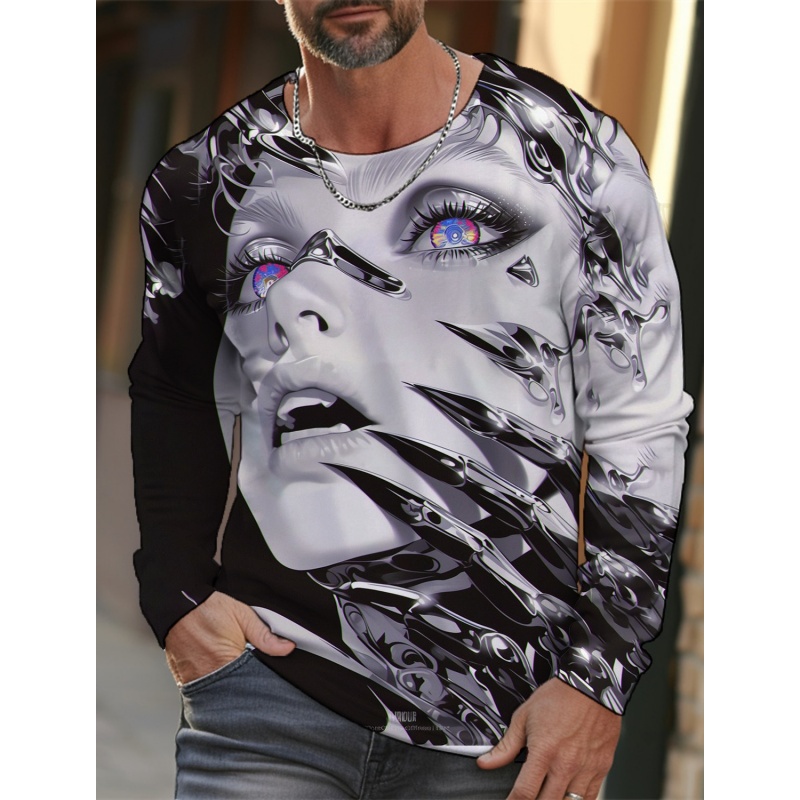 男性用3DプリントTシャツ,ラウンドネック,長袖,美しいパタ - 3D Printing Nerd のレビューと価格