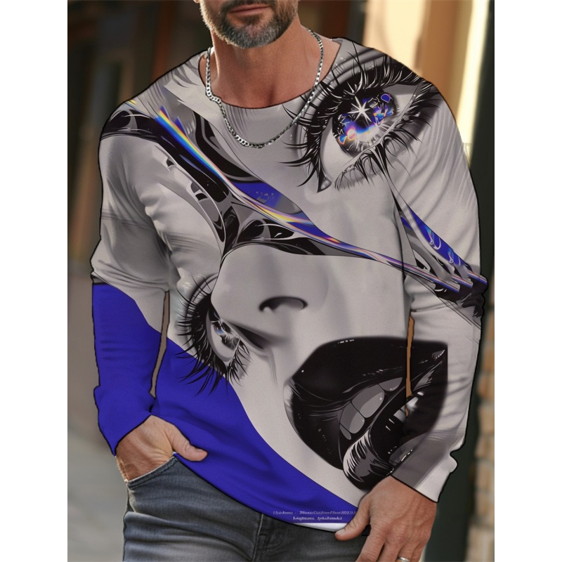 男性用3DプリントTシャツ,ラウンドネック,長袖,美しいパタ - 3D Printing Nerd のレビューと価格