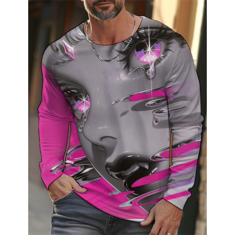 男性用3DプリントTシャツ,ラウンドネック,長袖,美しいパタ - 3D Printing Nerd のレビューと価格