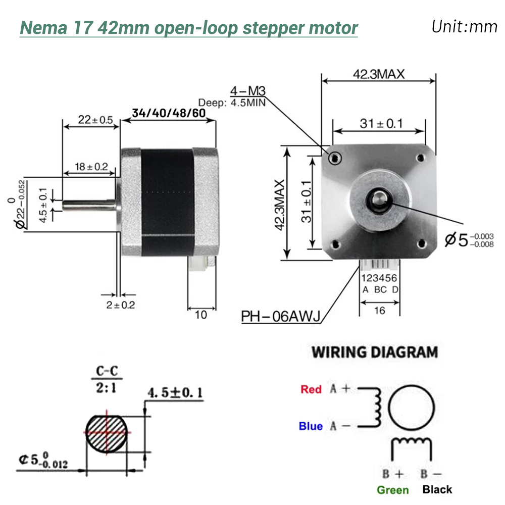 Nema17 ステッピングモーター 42 モーター 4 リー - Stepper Motor のレビューと価格