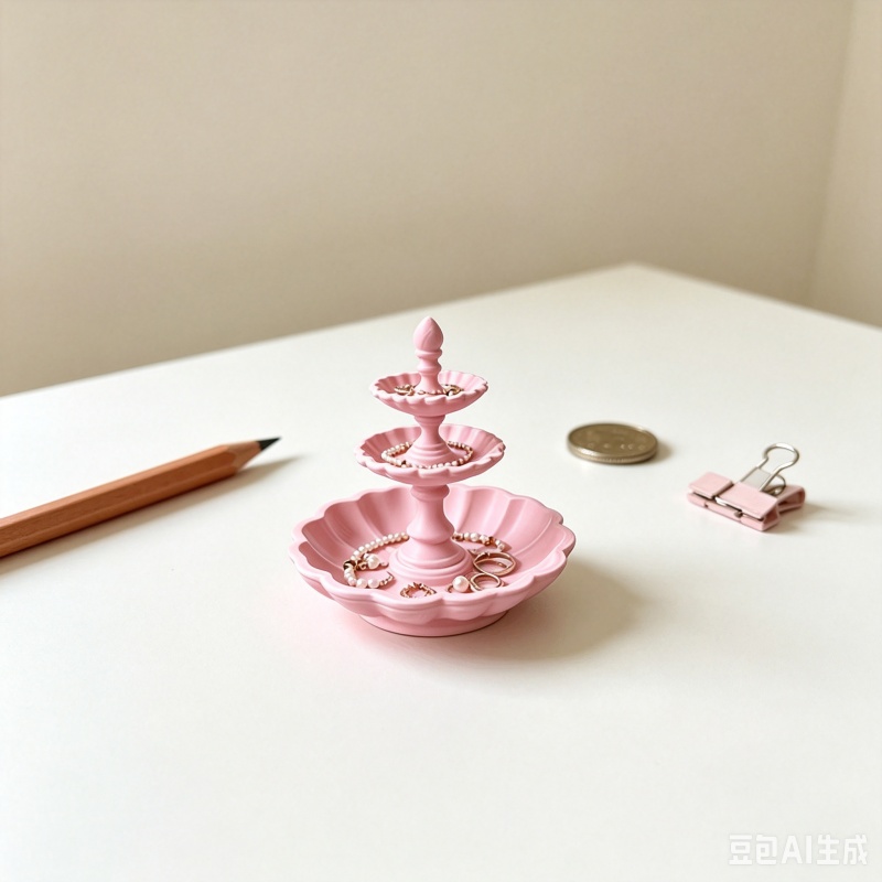 3Dプリントされたピンクの3段フローラルレジンジュエリートレ - 3D Print Isopropyl Alcohol のレビューと価格